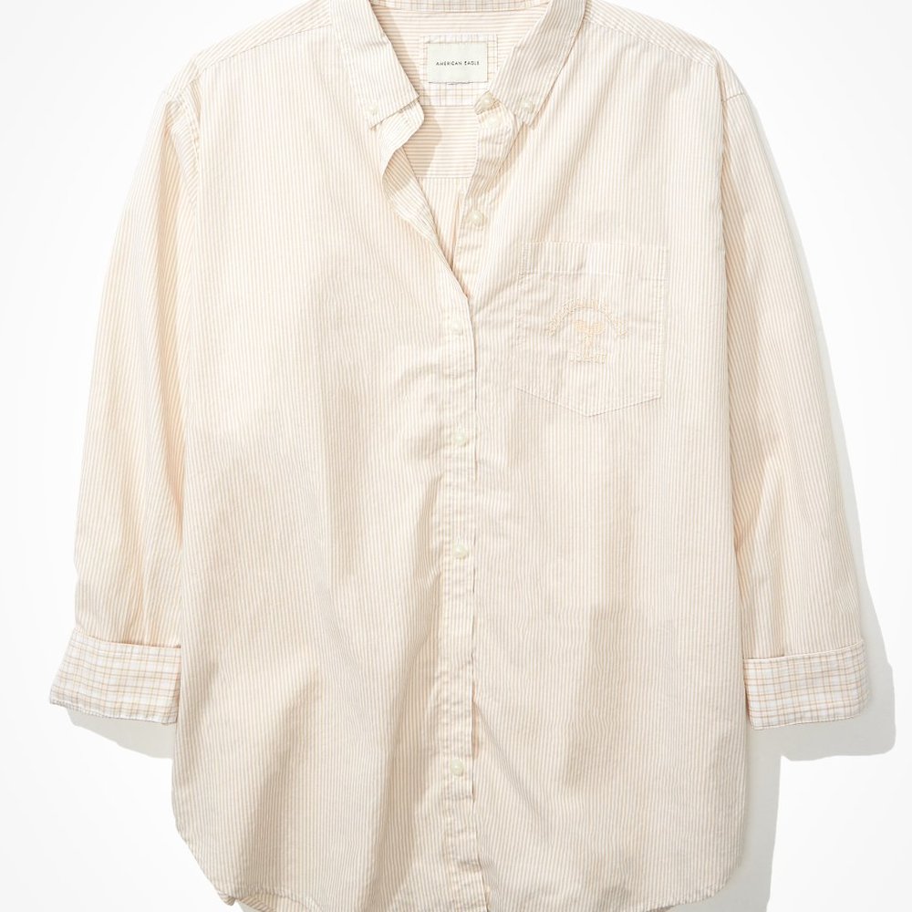 American Eagle Oversized Oxford Button-Up Shirt